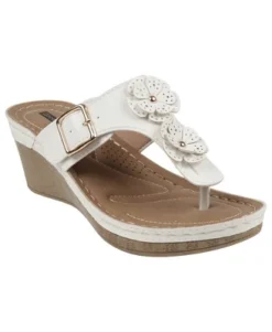 GC Shoes Narbone Flower Comfort Slide Wedge Sandals -Noble Heels GUEST 9c73298d db3e 4107 a7ce ec856e09c7bc