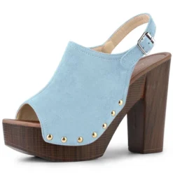 Allegra K Women's Open Toe Slingback Platform Chunky Heel Sandals -Noble Heels GUEST 9c8c6d45 4bbf 4a69 98f4 807154589436