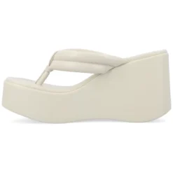 Journee Collection Womens Shareene Tru Comfort Foam Slip On Platform Wedge Sandals