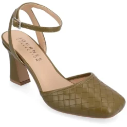 Journee Collection Womens Moriah Embossed Ankle Strap Square Toe Pumps -Noble Heels GUEST 9f521181 79e8 419f 842e d78fdb7865d6