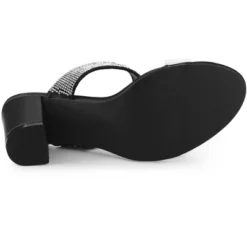 Allegra K Women's Clear Strap Rhinestones Heel Chunky Heels Slide Sandals 12 Allegra K Women's Clear Strap Rhinestones Heel Chunky Heels Slide Sandals -Noble Heels GUEST 9f655cf5 f84c 4763 90ad 34c0f6024402