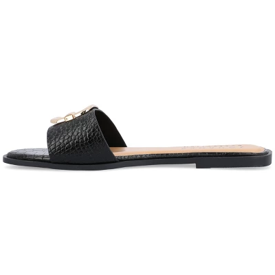 Journee Collection Womens Joarie Tru Comfort Foam Slip On Croco Slide Sandals 3 Journee Collection Womens Joarie Tru Comfort Foam Slip On Croco Slide Sandals