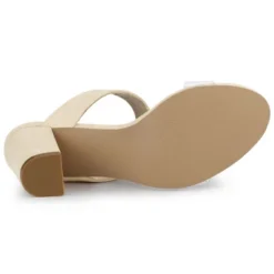 Allegra K Women's Dual Clear Strap Block Heels Slides Sandals -Noble Heels GUEST a05c5ad3 c6a3 49fd ad08 7fe7882695aa