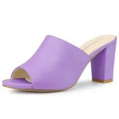 Allegra K Women's Slip On Block Heel Slide Sandals -Noble Heels GUEST a061ee30 e217 4aa3 801b 377e02119717