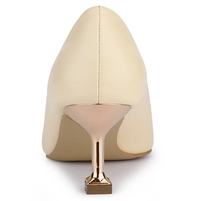 Allegra K Women's Pointed Toe Low Kitten Heel Dress Pumps 5 Allegra K Women's Pointed Toe Low Kitten Heel Dress Pumps - Image 3