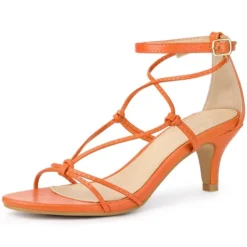 Perphy Strappy Knot Ankle Strap Kitten Heels Sandals For Women -Noble Heels GUEST a221d7d5 e0bf 4f91 ba99 c71542889d80