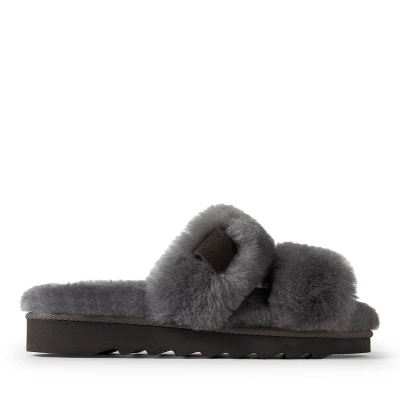 Dearfoams Women's Benalla Genuine Shearling Double Band Slide Slippers 4 Dearfoams Women's Benalla Genuine Shearling Double Band Slide Slippers - Image 2