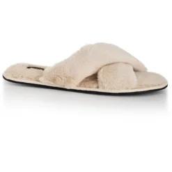 Women's Plus Size WIDE FIT Jojo Cross Slipper - Cream | EVANS -Noble Heels GUEST a2d97f91 eb94 4330 9e2e dd972bbf19ac