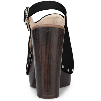 Perphy Women's Slingback Platform Chunky High Heel Sandals 4 Perphy Women's Slingback Platform Chunky High Heel Sandals - Image 2