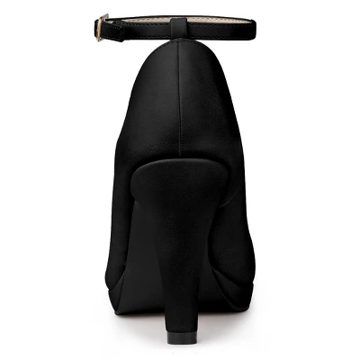 Allegra K Women's Round Toe Stiletto Heel Ankle Strap Pumps 4 Allegra K Women's Round Toe Stiletto Heel Ankle Strap Pumps - Image 2