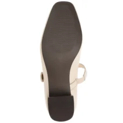 Journee Signature Womens Genuine Leather Ellsy Mary Jane Low Stacked Heel Square Toe Pumps -Noble Heels GUEST a983084b c99f 4ed7 9156 bd766aca673e
