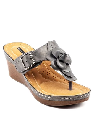 GC Shoes Flora Flower Comfort Slide Wedge Sandals 14 GC Shoes Flora Flower Comfort Slide Wedge Sandals - Image 12