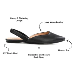 Journee Collection Womens Mallorca Pull On Almond Toe Sling-Back Flats -Noble Heels GUEST ad88fc83 cf5b 4f8a 9f1c 8a67b2dc4ebc