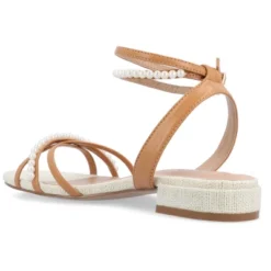 Journee Collection Womens Tulsi Faux Pearl Ankle Strap Covered Block Heel Sandals -Noble Heels GUEST b2a398db a50a 4c4f 8f46 0cd8121c7699