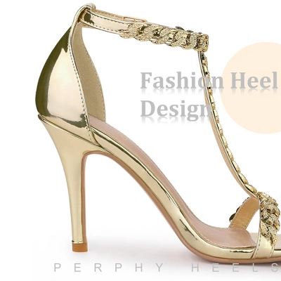 Perphy T Strap Rhinestone Ankle Strap Stiletto Heels Sandals For Women 5 Perphy T Strap Rhinestone Ankle Strap Stiletto Heels Sandals For Women - Image 3