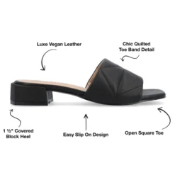 Journee Collection Womens Elidia Slip On Block Heel Vegan Leather Sandals -Noble Heels GUEST b733928f a975 432b ba97 a0c45c9776ec