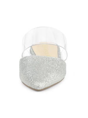 Allegra K Women's Glitter Clear Strap Flat Mules 4 Allegra K Women's Glitter Clear Strap Flat Mules - Image 2