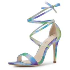 Allegra K Women's Tie Dye Lace Up Stiletto Heel Sandals -Noble Heels GUEST b7bb1c44 fbbc 4e14 982e 87ffad6491d8