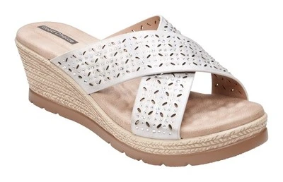 GC Shoes Malia Embellished Cross Strap Comfort Slide Wedge Sandals 8 GC Shoes Malia Embellished Cross Strap Comfort Slide Wedge Sandals - Image 6