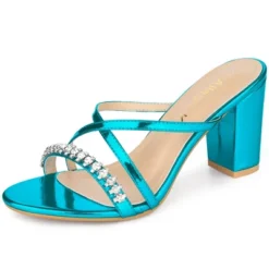 Allegra K Women's Crisscross Strap Rhinestone Block Heel Slide Sandals 22 Allegra K Women's Crisscross Strap Rhinestone Block Heel Slide Sandals -Noble Heels GUEST b9fc6659 a9ff 4d5a bc16 07d74ae93c88