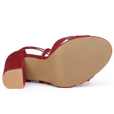 Allegra K Women's Crisscross Front Block Heeled Lace Up Sandals 6 Allegra K Women's Crisscross Front Block Heeled Lace Up Sandals - Image 4