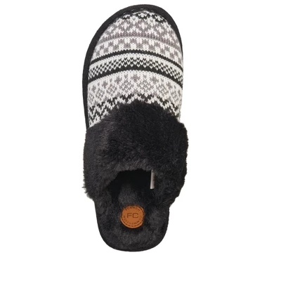 French Connection Women's Fairisle Scuff Slippers - Winter House Shoes For Women 4 French Connection Women's Fairisle Scuff Slippers - Winter House Shoes For Women - Image 2