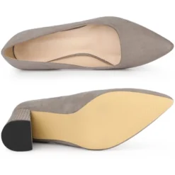 Allegra K Women's Pointy Toe Slip-on Plaid Printed Chunky Heels Pumps -Noble Heels GUEST bc29b9ee 0cb3 4b01 a063 6ce02dcf2020