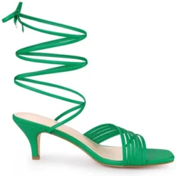 Perphy Square Toe Strappy Lace Up Kitten Heels Sandals For Women -Noble Heels GUEST bcd9e77d 1379 4262 8935 6d46d486c46d