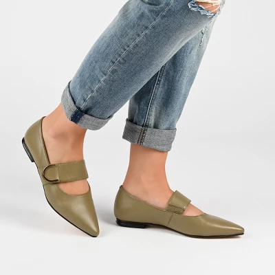 Journee Signature Womens Genuine Leather Emerence Loafer Pointed Toe Slip On Flats 10 Journee Signature Womens Genuine Leather Emerence Loafer Pointed Toe Slip On Flats - Image 8