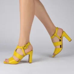 Journee Signature Womens Genuine Leather Beckie Block Heel Open Square Toe Sandals -Noble Heels GUEST be7ca459 f1b8 46a8 83f7 d440762e66a7