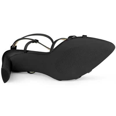 Perphy Pointed Toe Slingback Chunky Heel Sandals For Women 6 Perphy Pointed Toe Slingback Chunky Heel Sandals For Women - Image 4