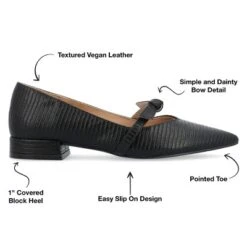 Journee Collection Womens Cait Textured Material Slip On Mary Jane Flats -Noble Heels GUEST c04fe92b 6030 4213 bf8b bf11be5848f7