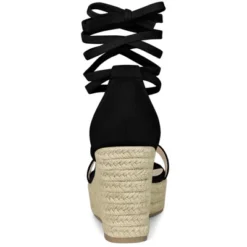 Allegra K Women's Espadrille Platform Lace Up Wedge Heels Sandals -Noble Heels GUEST c0c2f086 2f5f 4929 8449 d6a4719ea26c