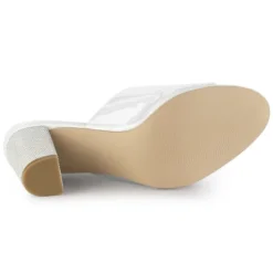 Allegra K Women's Clear Glitter Chunky Heels Slide Heel Sandals -Noble Heels GUEST c2997c76 89fd 4f98 92ed a2b5f450aaea