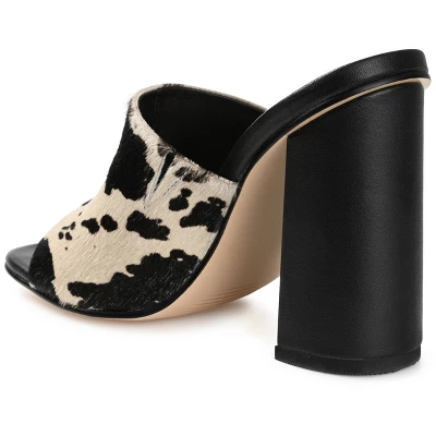 Journee Signature Womens Genuine Leather Deena Slip On Block Heel Open Square Toe Sandals 8 Journee Signature Womens Genuine Leather Deena Slip On Block Heel Open Square Toe Sandals - Image 6