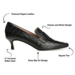 Journee Collection Womens Celina Kitten Heel Loafer Square Toe Pumps -Noble Heels GUEST c6abe147 7e19 4265 96b9 3ee11aaf572d