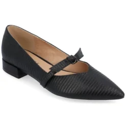 Journee Collection Womens Cait Textured Material Slip On Mary Jane Flats -Noble Heels GUEST c6b9de1a d2cd 401d 8b70 94518e4a7007