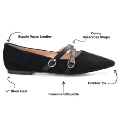Journee Collection Womens Patricia Slip On Pointed Toe Ballet Flats -Noble Heels GUEST c771014f 294e 4851 a230 6fae48f7def7