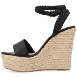 Journee Collection Womens Andiah Tru Comfort Foam Buckle Espadrille Wedge Sandals