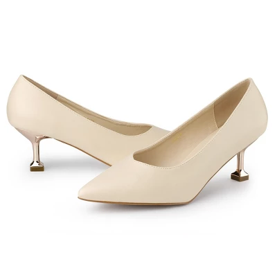 Allegra K Women's Pointed Toe Low Kitten Heel Dress Pumps 9 Allegra K Women's Pointed Toe Low Kitten Heel Dress Pumps - Image 7