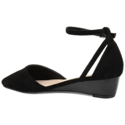 Journee Collection Womens Arkie Buckle Pointed Toe Sliver Wedge -Noble Heels GUEST cbf52622 660e 41c0 a15d bd88d7dc7cec