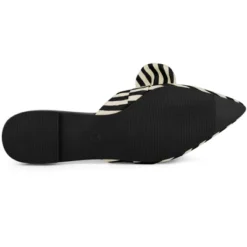 Allegra K Women's Pointed Toe Slip On Flat Stripe Bow Slides Mules -Noble Heels GUEST cc0db512 b244 4864 b5cf 91a97bc3ffcb