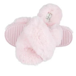 Jessica Simpson Womens Cross Band Plush Slide Slipper Slide -Noble Heels GUEST cc16036f e6d5 4b8c ae49 ccd029d8b86f