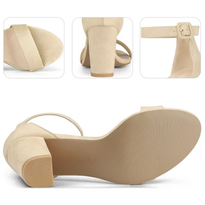 Perphy Women's Ankle Strap Open Toe Chunky High Heels Sandals 5 Perphy Women's Ankle Strap Open Toe Chunky High Heels Sandals - Image 3