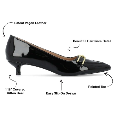 Journee Collection Womens Rumi Kitten Heel Loafer Pointed Toe Pumps 9 Journee Collection Womens Rumi Kitten Heel Loafer Pointed Toe Pumps - Image 7