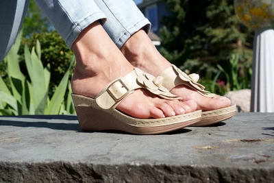 GC Shoes Flora Flower Comfort Slide Wedge Sandals 8 GC Shoes Flora Flower Comfort Slide Wedge Sandals - Image 6