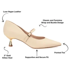 Journee Collection Womens Manza Kitten Heel Mary Jane Pointed Toe Pumps -Noble Heels GUEST d0ce7254 e470 47eb a4e3 19a653399788