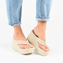 Journee Collection Womens Shareene Tru Comfort Foam Slip On Platform Wedge Sandals -Noble Heels GUEST d0f625fb c932 4820 8de3 1850c1852d83