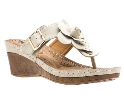 GC Shoes Flora Flower Comfort Slide Wedge Sandals 11 GC Shoes Flora Flower Comfort Slide Wedge Sandals - Image 9