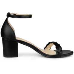 Allegra K Women's Chunky Heels Ankle Strap Braided Heel Sandals -Noble Heels GUEST d2e57d12 d4a7 4aed bace 0dd3ec49a943